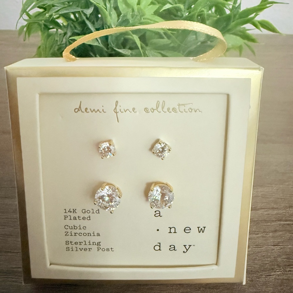 A New Day 14K Gold Plated Cubic Zirconia Earrings